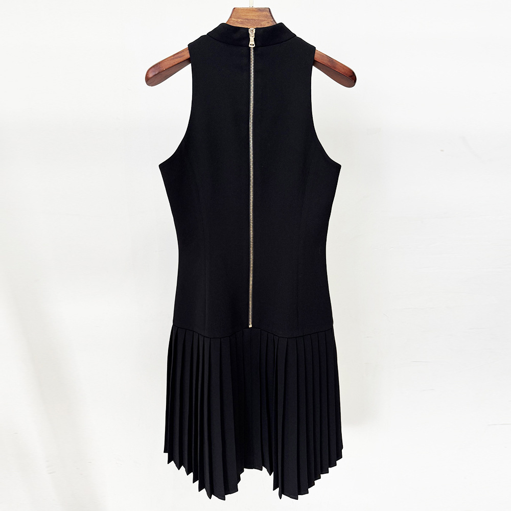 Fashion sleeveless dress crimp dress
