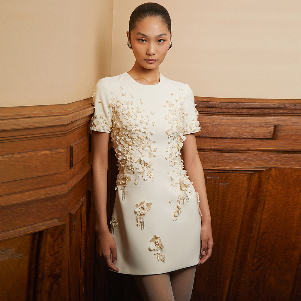 Short sleeve European style spring and summer colors dress