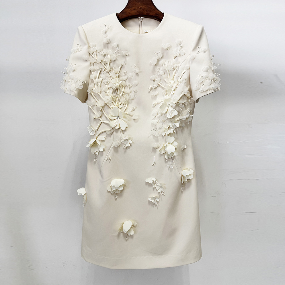 Short sleeve European style spring and summer colors dress