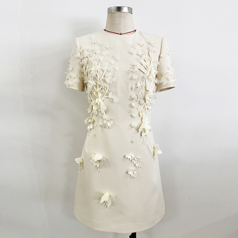 Short sleeve European style spring and summer colors dress