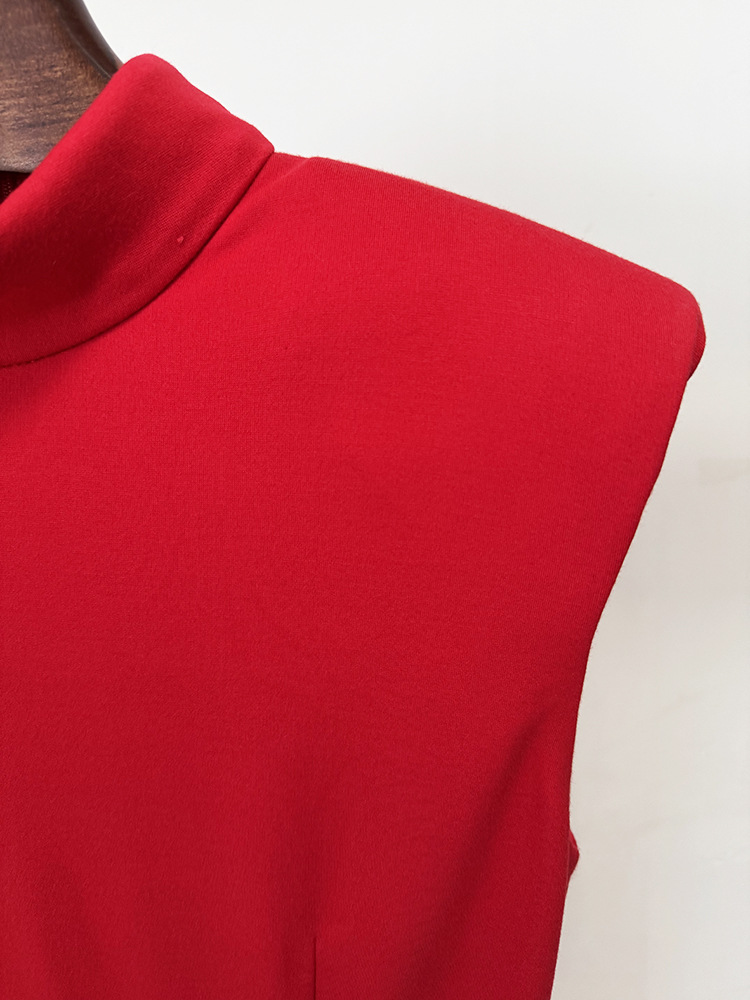 Long zip European style long dress sleeveless fashion dress