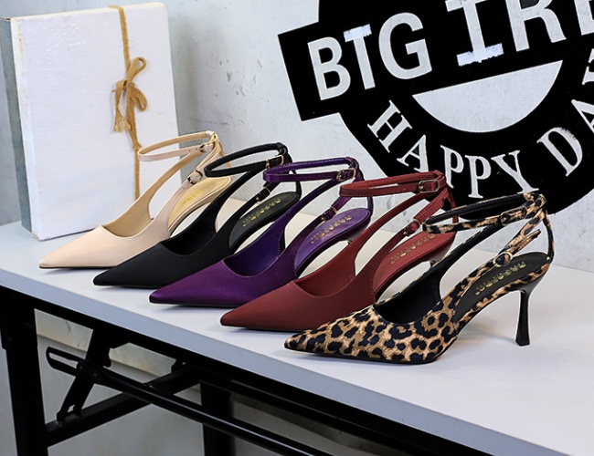 Leopard high-heeled shoes temperament shoes for women