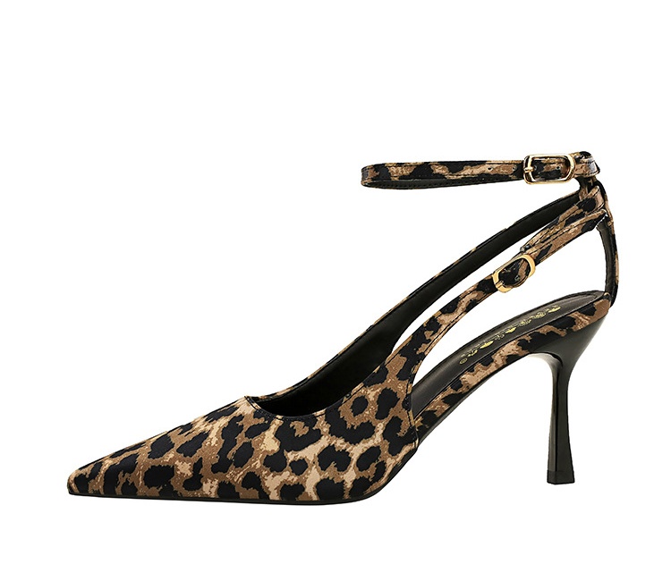Leopard high-heeled shoes temperament shoes for women