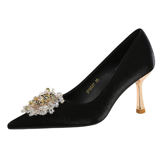 Rhinestone pointed fashion metal shoes for women