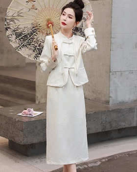 Temperament fashionable spring and autumn cozy skirt 2pcs set