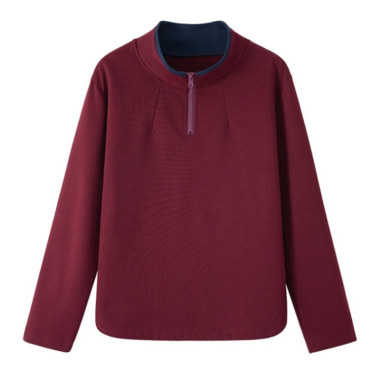 Cstand collar half zip tops Casual hoodie for women