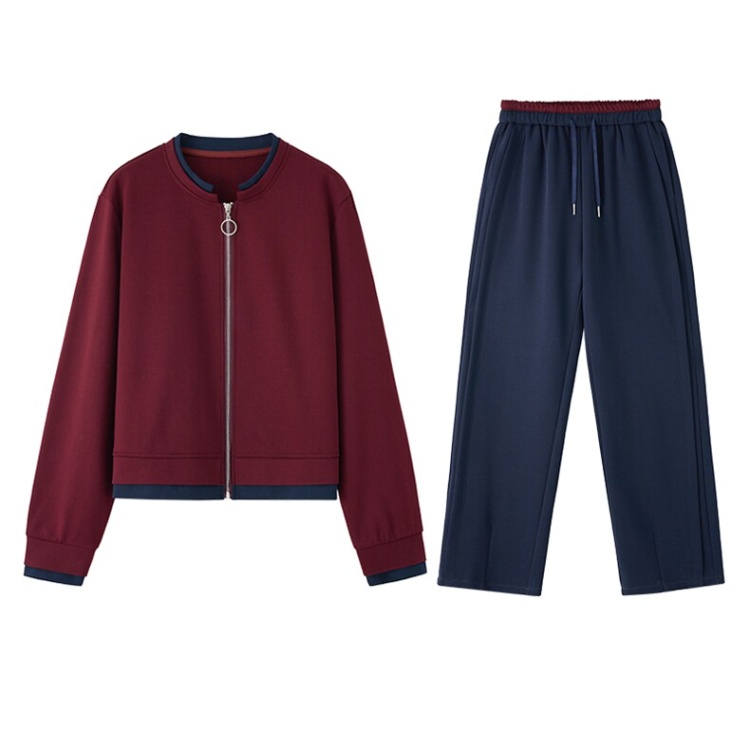 Casual loose casual pants middle-aged coat 2pcs set