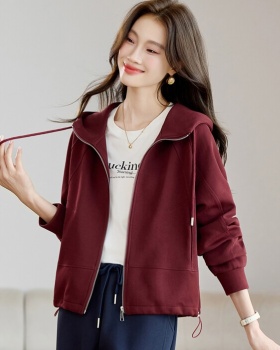 Zip Casual autumn hoodie hooded fashion tops for women