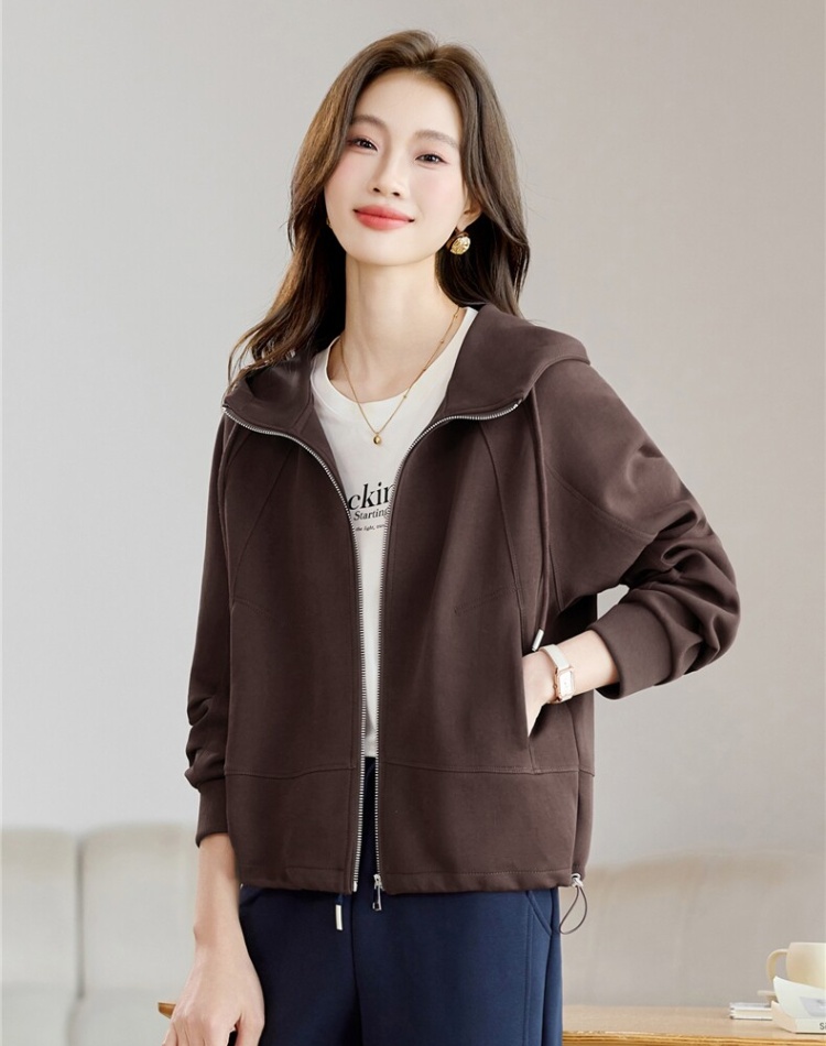 Zip Casual autumn hoodie hooded fashion tops for women