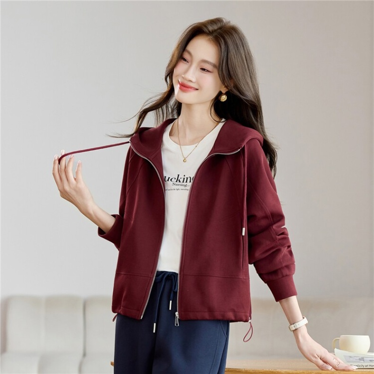 Zip Casual autumn hoodie hooded fashion tops for women