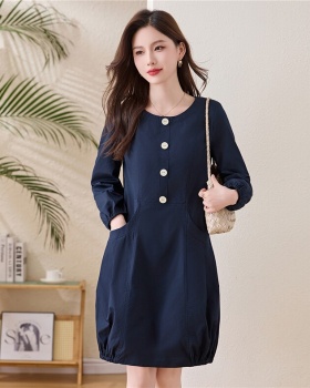 Fashion cotton spring long sleeve elegant dress