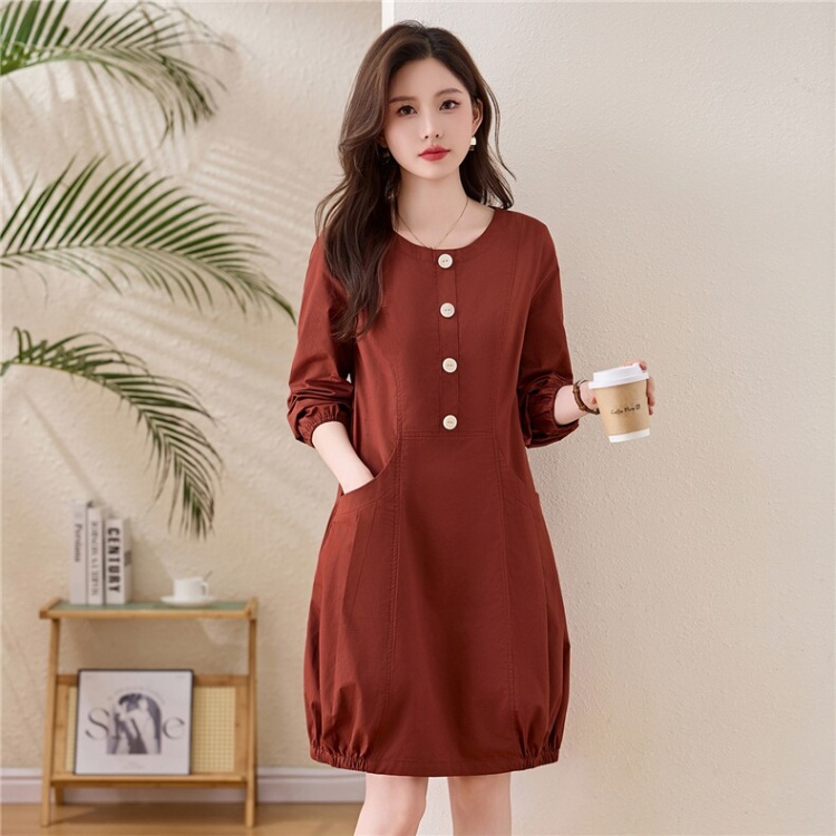 Fashion cotton spring long sleeve elegant dress