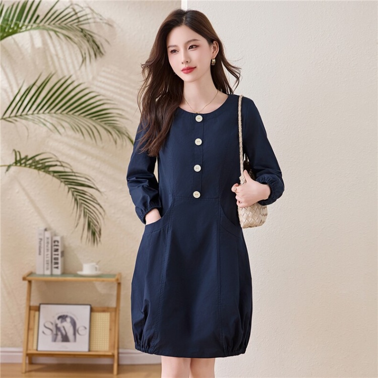 Fashion cotton spring long sleeve elegant dress