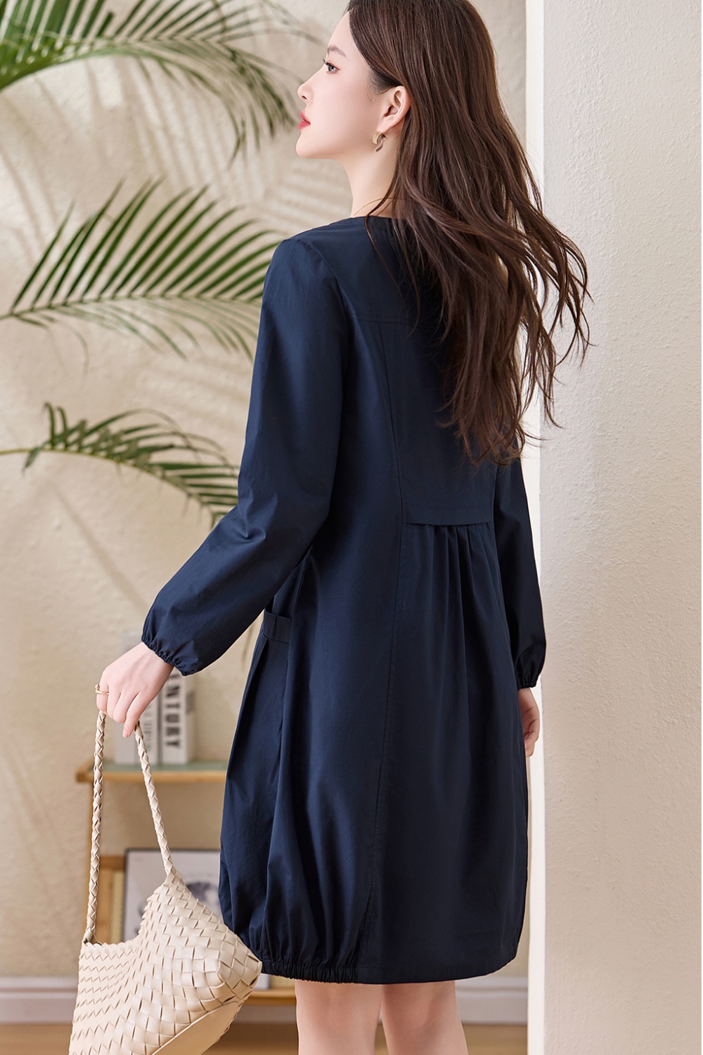 Fashion cotton spring long sleeve elegant dress