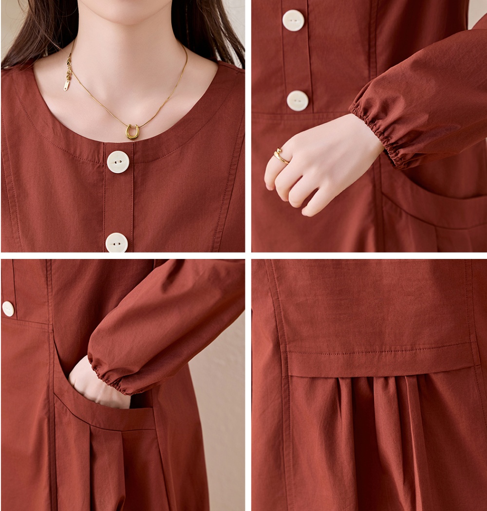 Fashion cotton spring long sleeve elegant dress