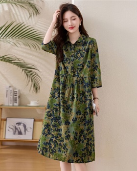 Fashion Casual loose floral short sleeve dress