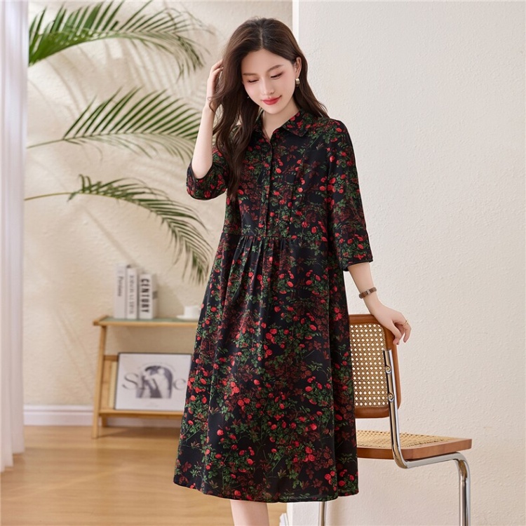 Fashion Casual loose floral short sleeve dress