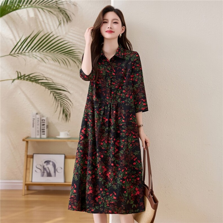 Fashion Casual loose floral short sleeve dress