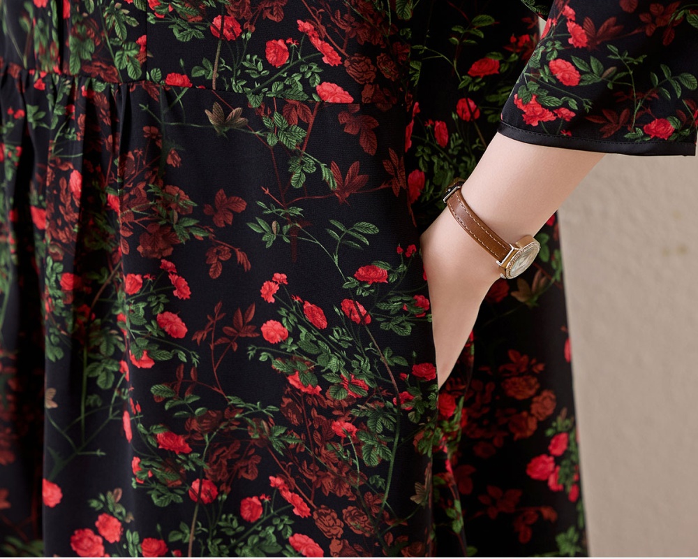 Fashion Casual loose floral short sleeve dress