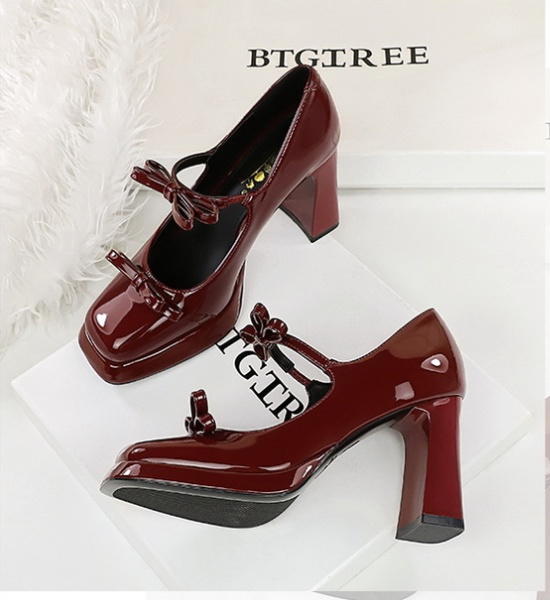 European style sexy platform fashion patent leather shoes