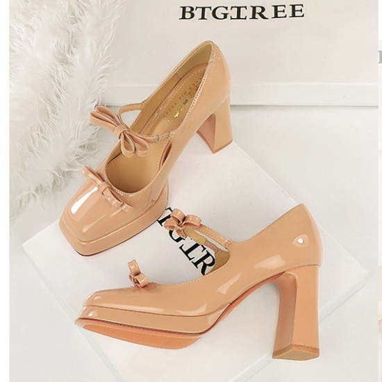 European style sexy platform fashion patent leather shoes