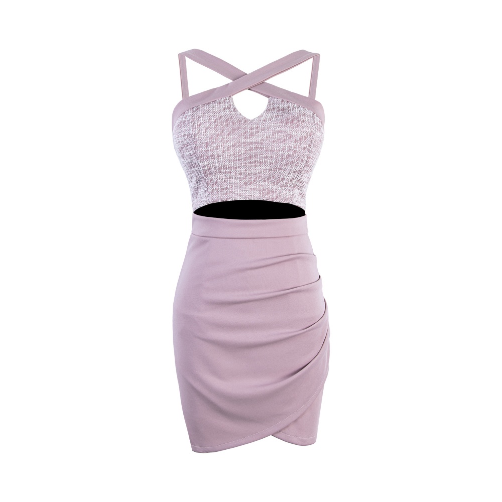 Temperament spicegirl dress low-cut fold T-back