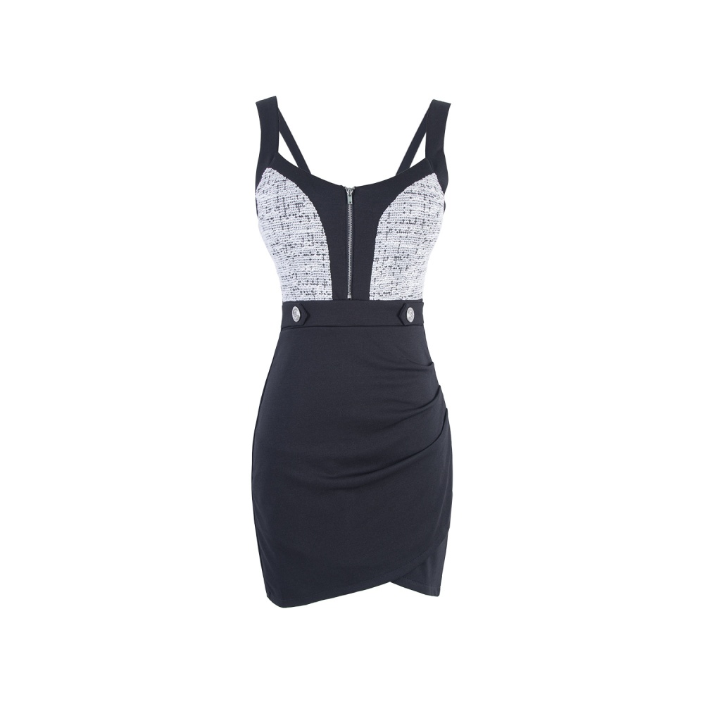 Zip mixed colors T-back night show halter vest for women