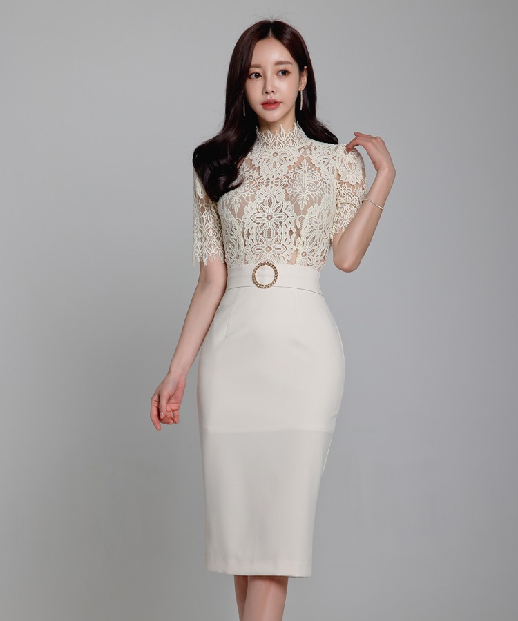 Commuting ladies lace temperament summer dress for women