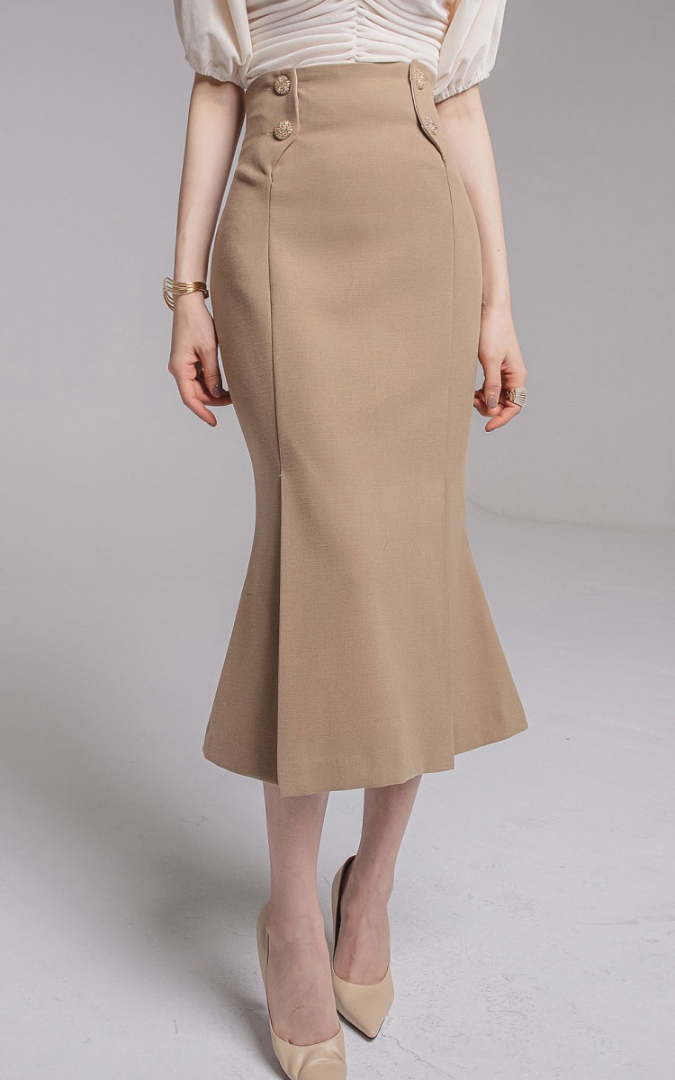 Puff sleeve package hip skirt high waist tops 2pcs set