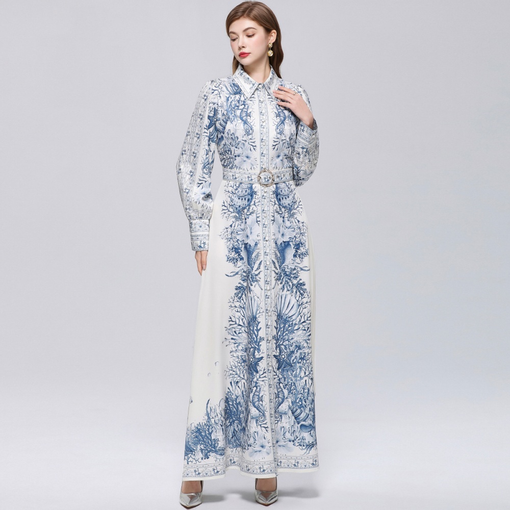 Breasted slim dress temperament long formal dress