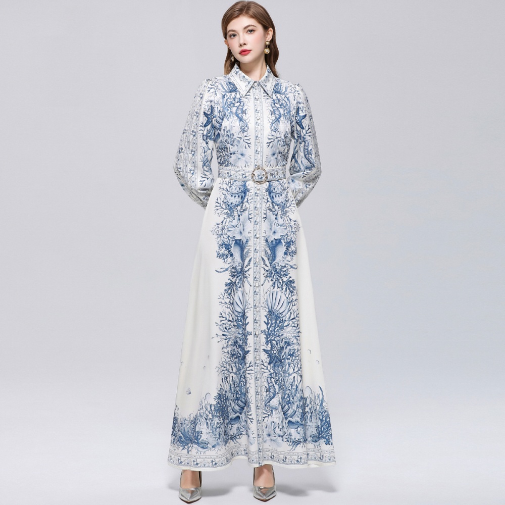 Breasted slim dress temperament long formal dress