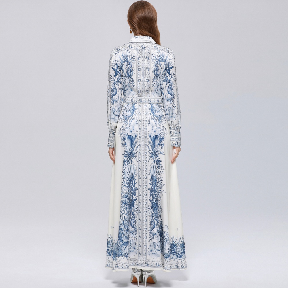 Breasted slim dress temperament long formal dress