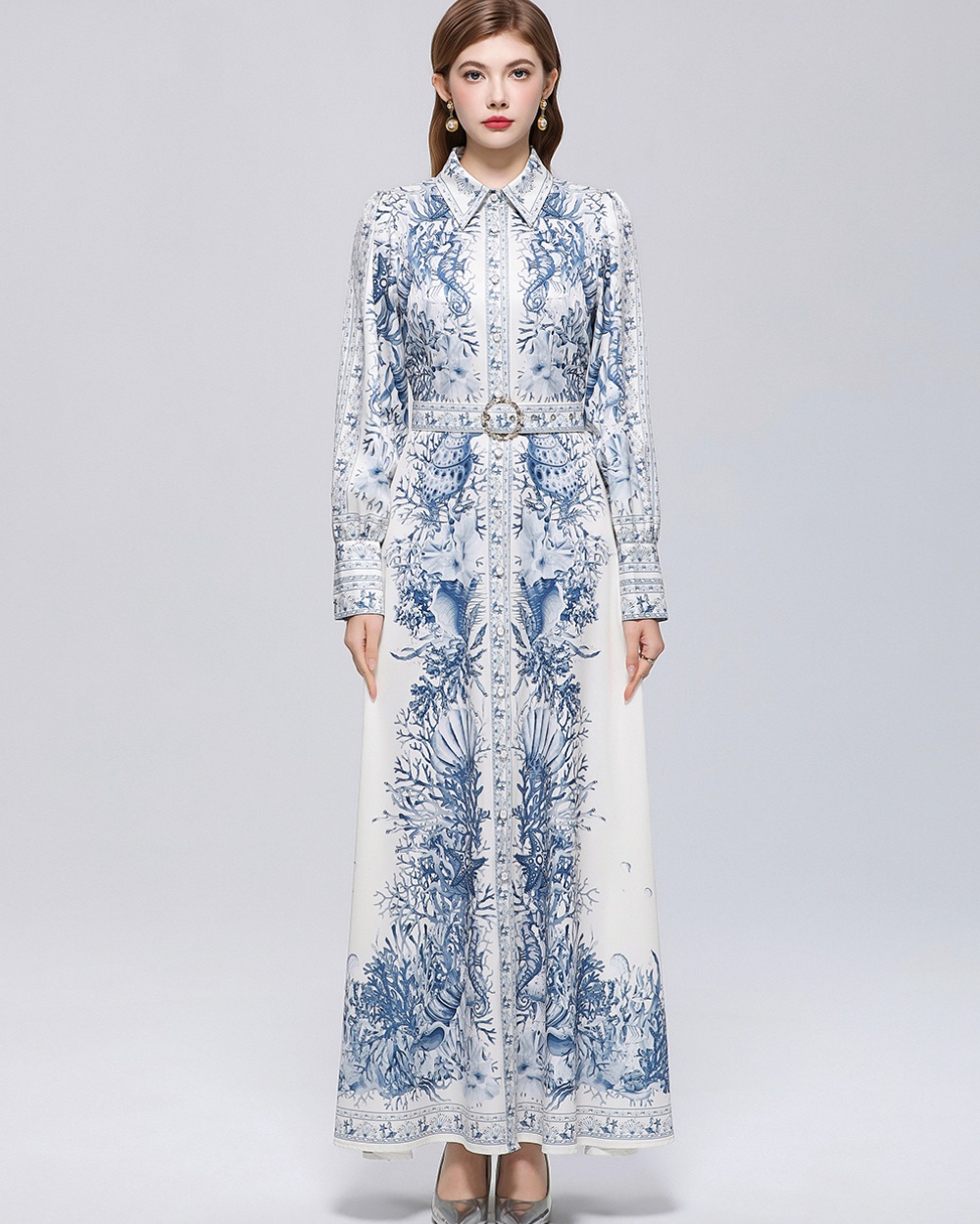 Breasted slim dress temperament long formal dress