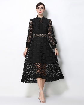 France style long autumn fashion long sleeve ladies dress