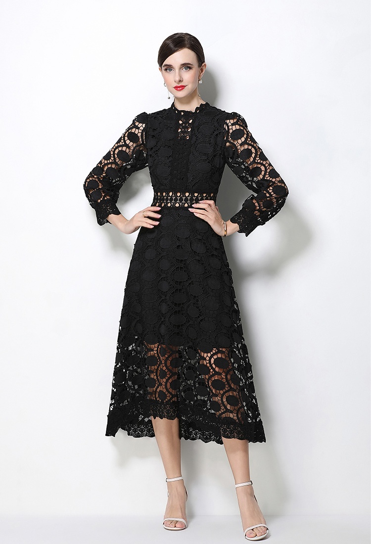 France style long autumn fashion long sleeve ladies dress