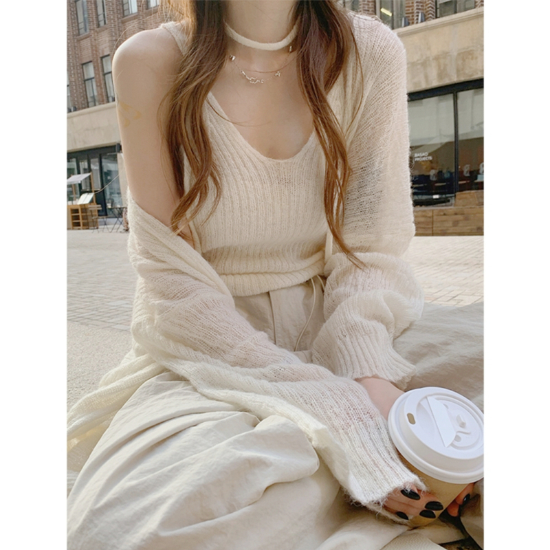 Korean style cardigan temperament coat 2pcs set