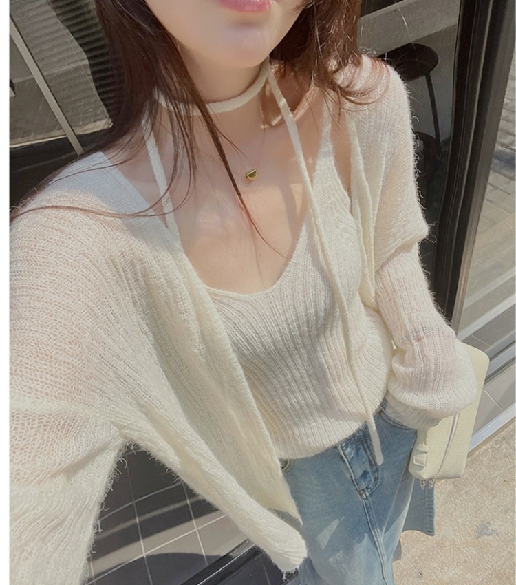 Korean style cardigan temperament coat 2pcs set