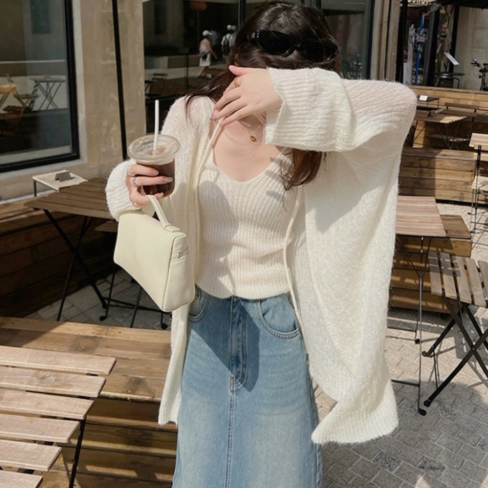 Korean style cardigan temperament coat 2pcs set