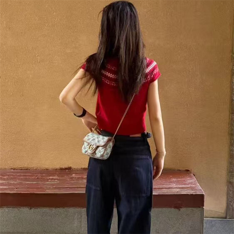 Fashion slim American style red spicegirl retro sweater