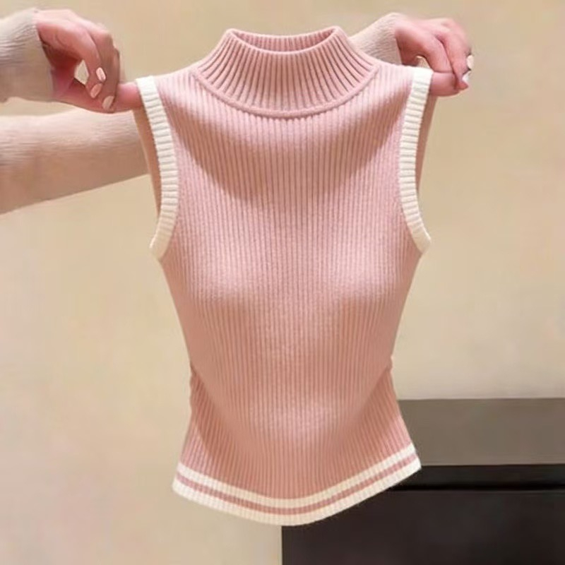 Knitted spicegirl slim vest enticement pinched waist tops