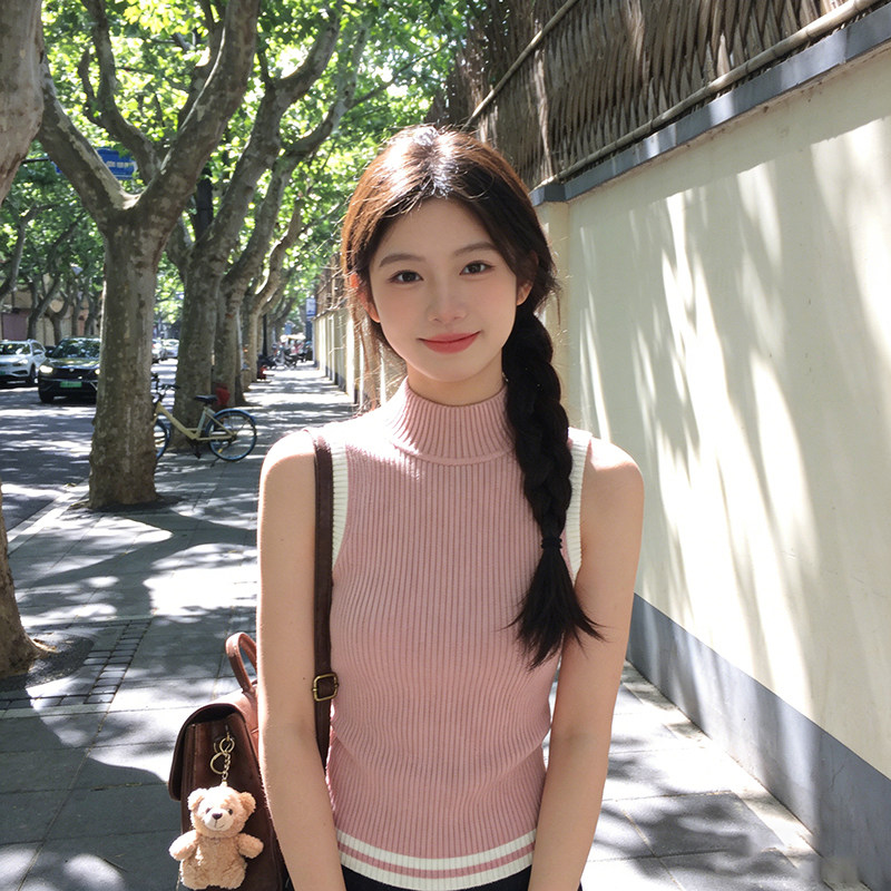 Knitted spicegirl slim vest enticement pinched waist tops