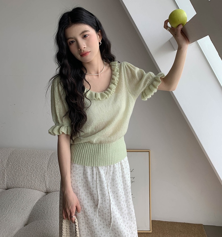 Korean style tops pure sweater for women