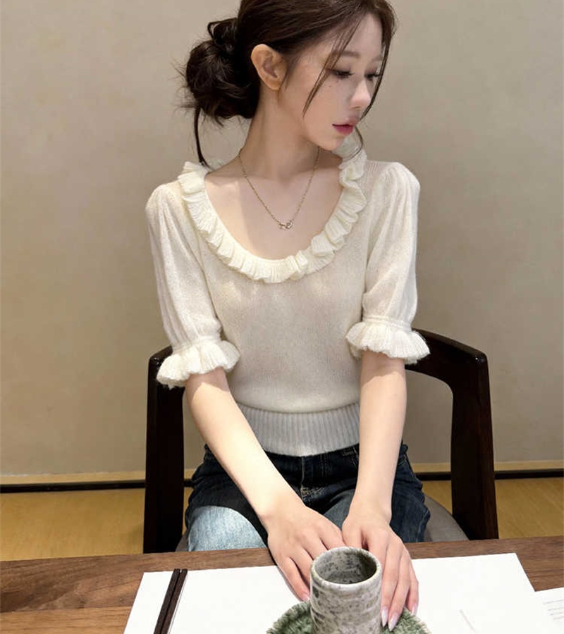 Korean style tops pure sweater for women