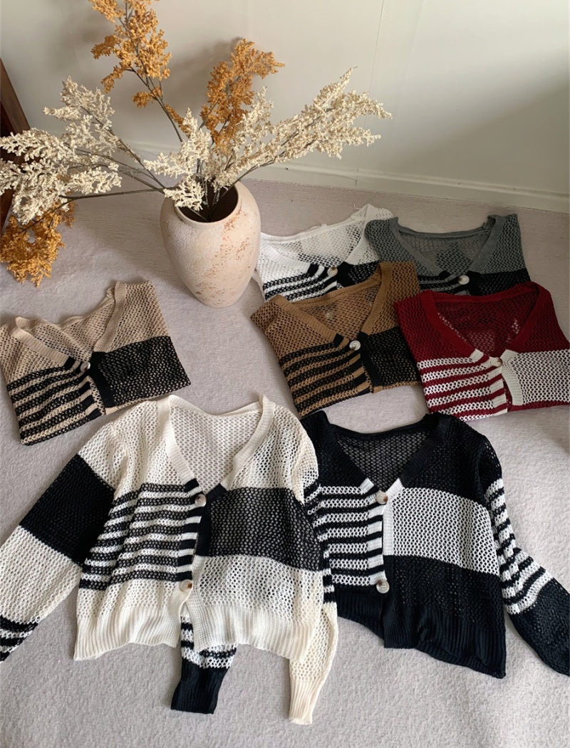 Hollow irregular smock sunscreen knitted coat for women