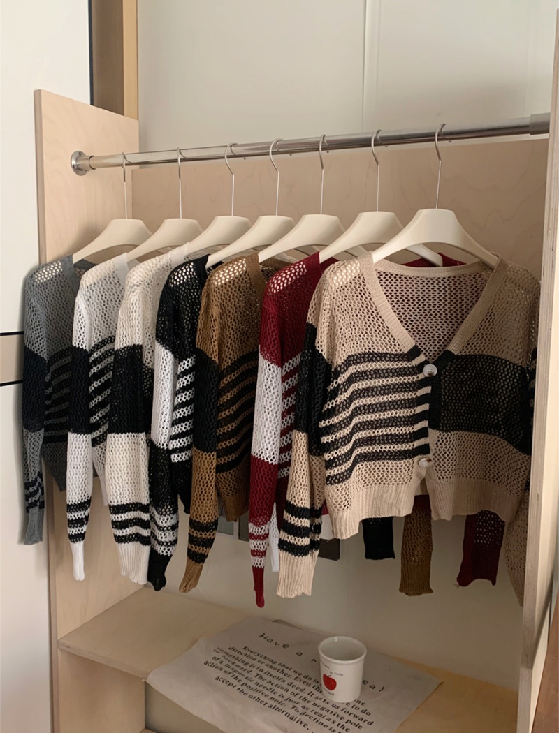 Hollow irregular smock sunscreen knitted coat for women