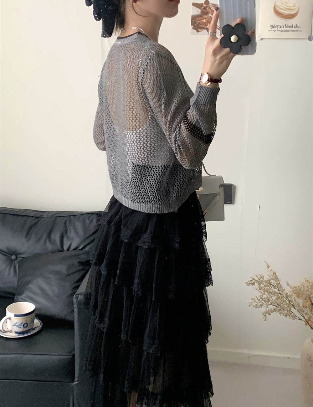 Short sunscreen small shawl knitted outside the ride tops