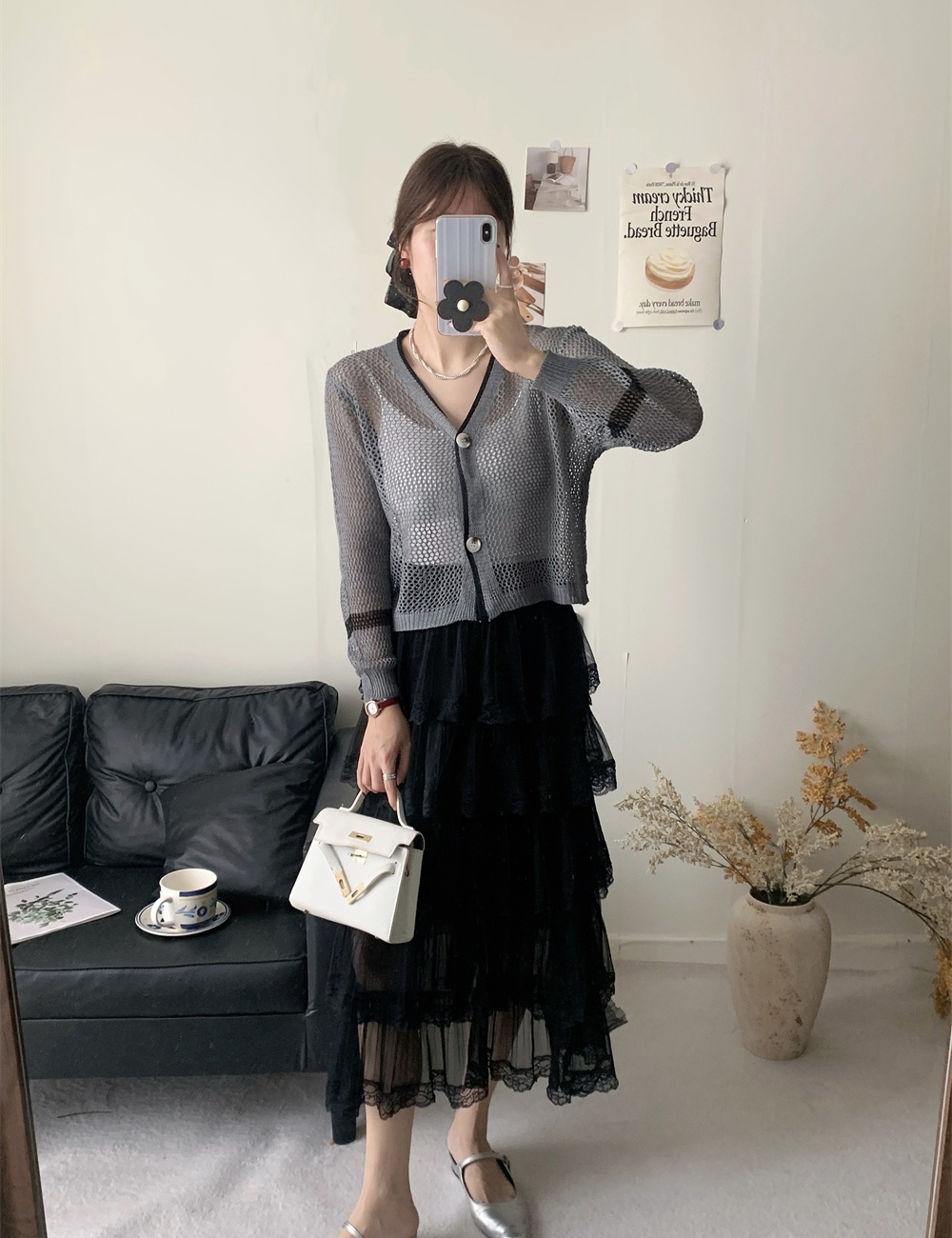 Short sunscreen small shawl knitted outside the ride tops