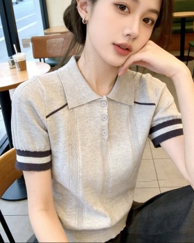Fashion tender all-match sweater mixed colors soft small shirt
