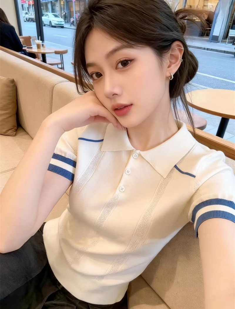 Fashion tender all-match sweater mixed colors soft small shirt