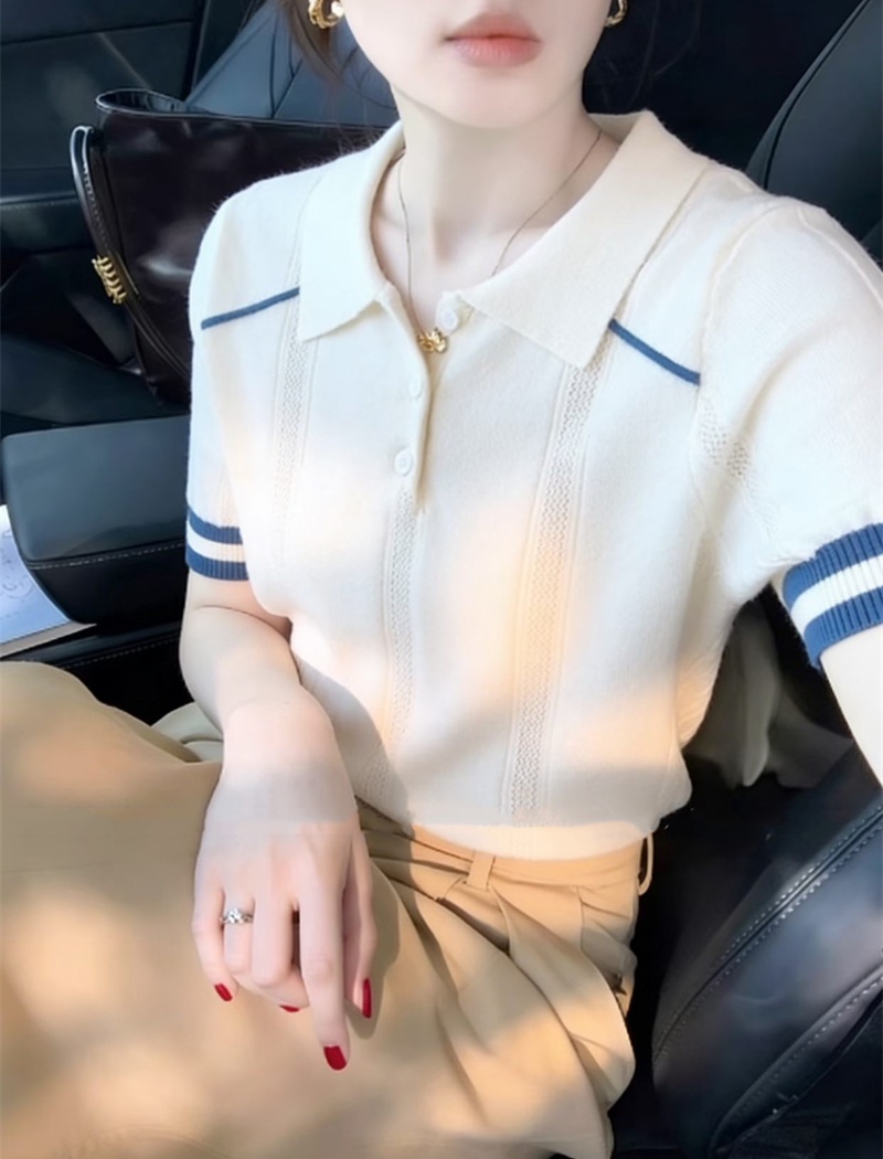 Fashion tender all-match sweater mixed colors soft small shirt